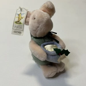 Lechón de peluche Gund Classic Pooh de 6" con maceta de miel de Navidad - Imagen 1 de 9