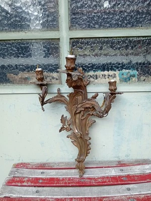 Appliques a 3 luci  in ottone - vintage - Immagine 1 di 4