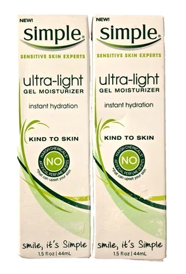 Simple Ultra Light Gel Hidratante Hidratación Instantánea 1.5oz Lote de 2 Descontinuado Foto 1 de 4