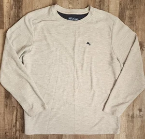 Tommy Bahama Camicia Uomo Manica Lunga Girocollo Grigio Grande Logo Marlin Casual - Foto 1 di 8