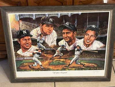 “Yankee Legends” by Angelo Marino Signed & Numbered Lithograph 27/50  Framed - Image 1 of 3