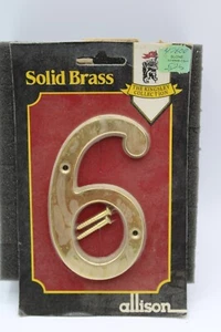 4 ZOLL MASSIVES MESSING HAUS NUMMER 6-SECHS THE KINGSLEY SAMMLUNG NEUER ALTER BESTAND - Bild 1 von 2