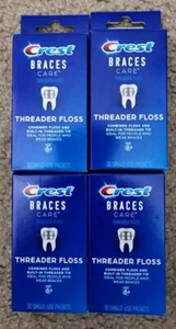 (4) Crest Braces Care Zahnseide Einfädler, (30) Einwegpakete, für Alter 6+ - Bild 1 von 2