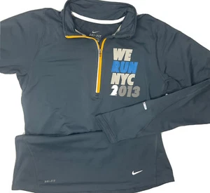 Nike 1/2 Zip Pullover Shirt Top Running NYC Dri-Fit Women Sz M Gray We Run 2013 - Picture 1 of 10