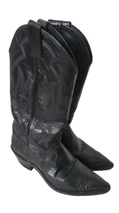 Justin L4786 Damen Westernstiefel Größe 9 schwarz Eidechsenspitze exotische Nähte - Bild 1 von 13