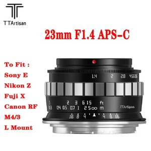 Lente Tartisan 23 mm F1.4 APS-C MF para Sony Canon Nikon Fuji Panasonic M43 L Montaje - Imagen 1 de 15