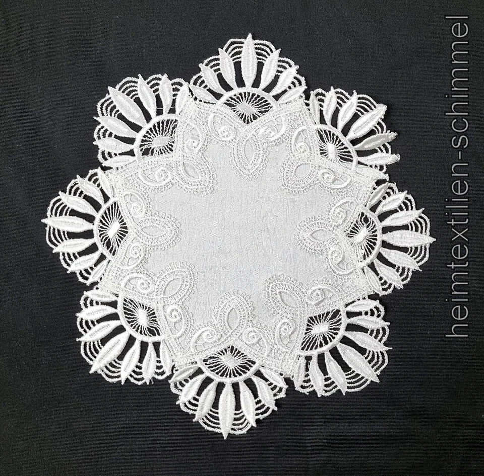 STICKEREI Tischdeckchen Deckchen Tischdecke FRÜHLING Tischdeko Decke weiß 30cm - Bild 1 von 1