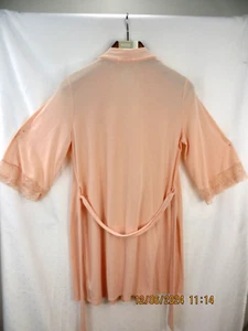 GILLIGAN & O' MALEY SZ M/L Polyest/Rayon/Spand Baby Pink Thin Pajamas Robe Gown - Picture 1 of 21