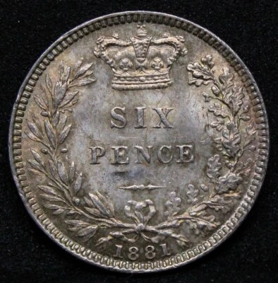 6 pence 1881. Queen Victoria. S.3912. UNC - Image 1 of 2