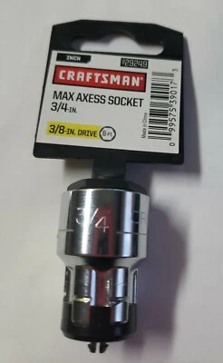 CRAFTSMAN Max Axess 3/8” Drive 3/4” 6 Pt Go-Thru Pass-Through Socket 29249 NEW - Image 1 of 2