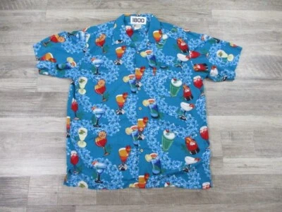 Camisa Hawaiana Cherokee De Colección Hombres Grande Azul Tropical Cóctel Waikiki Aloha Foto 1 de 4