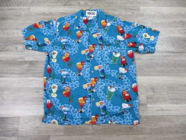 Camisa Hawaiana Cherokee De Colección Hombres Grande Azul Tropical Cóctel Waikiki Aloha Foto 1 de 4