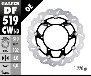 Disco de freno delantero Galfer WAVE FLOATING LEFT (C. ALUMINIO.) Yamaha MT 01 2007 310x5mm - Imagen 1 de 1