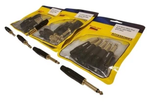 1/4" 6.35mm TS Mono Metal Male Plug Audio Guitar Cable Jack Black Connector - Picture 1 of 3