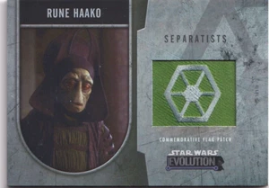2016 Star Wars Evolution Commemorative Flag Patch Card #170 Rune Haako - Imagen 1 de 1