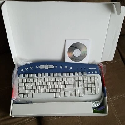NEW IN BOX - MICROSOFT MultiMedia Keyboard 1.0A  EROGNOMIC KB-0168    FAST S/H - Image 1 of 4