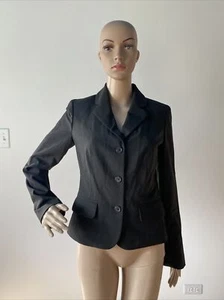 Dunkelbraun Stretch Poly Mischung 3 Knopf Blazer Jacke Mantel Taschen gefüttert 2 S/XS - Bild 1 von 12