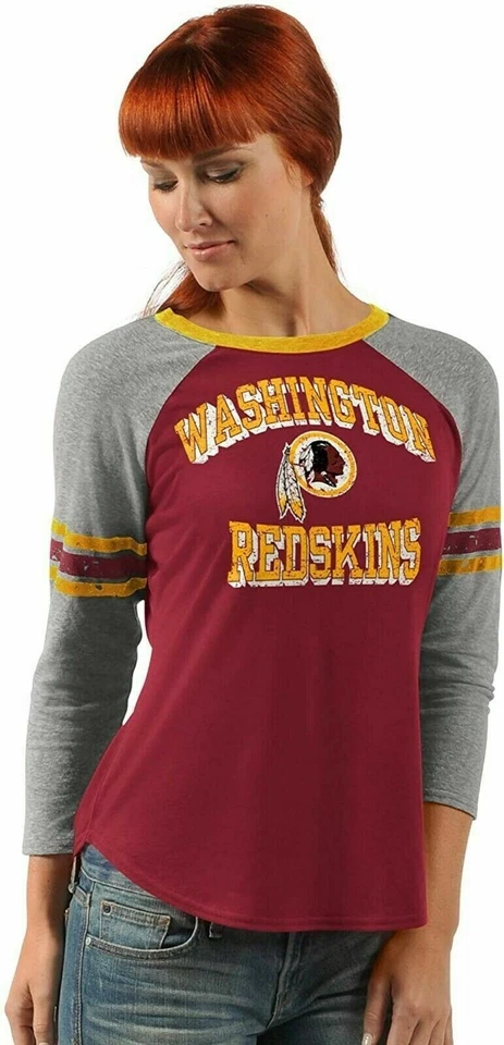 Camiseta raglán manga 3/4 G-III NFL para mujer Washington Redskins On The Field Foto 1 de 1