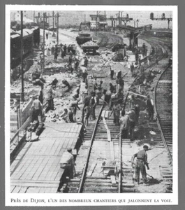1949   --   PRES DE DIJON  CHANTIER SUR LES VOIES DE CHEMIN DE FER . 3Z029 - Picture 1 of 1