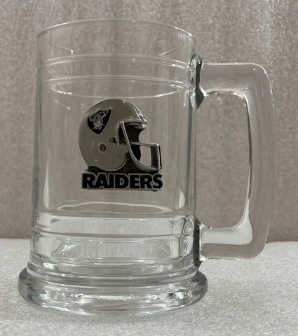 NFL Oakland/Las Angeles Raiders clear glass Mug 5.25"H Cover