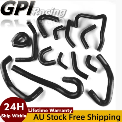 Black Silicone Radiator Heater Hose Kit For Nissan skyline R33 R34 GTR RB26DET - image 1 of 4