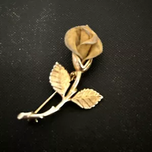 Anne Klein Malla Tono Dorado y Metal Cala Lirio o Rosa? Broche Pin 2.25" Flor - Imagen 1 de 4