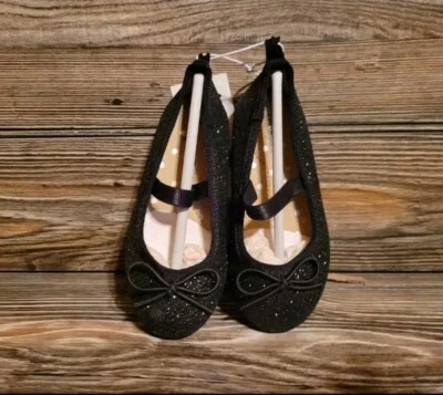 Zapatos planos de ballet Cat & Jack negros brillantes talla 6 Foto 1 de 4