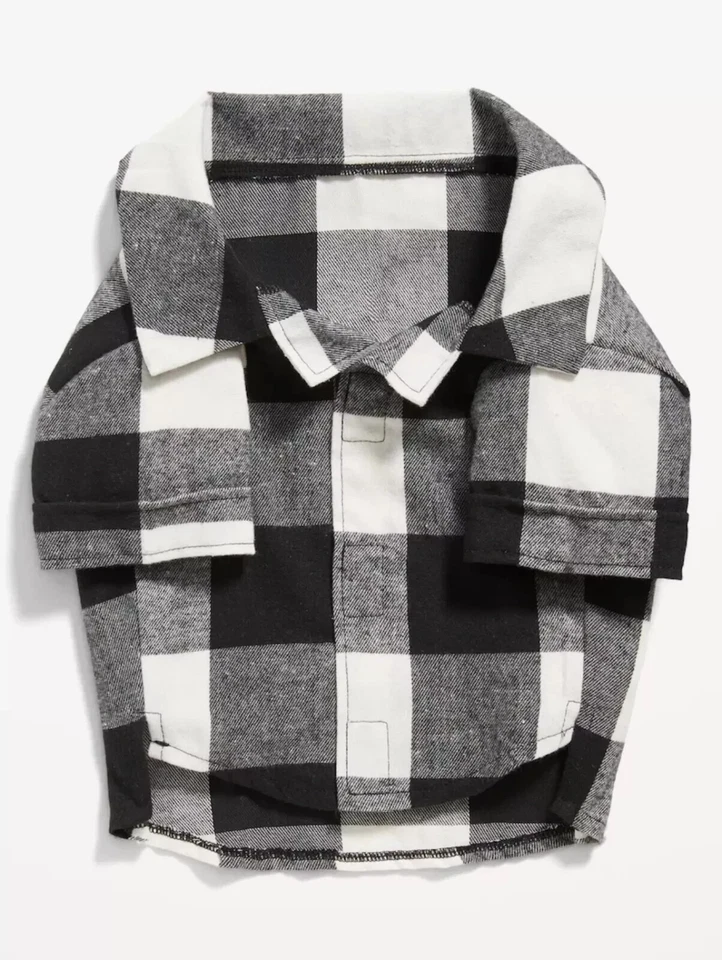 Camisa de franela a cuadros con estampado a juego Navy antigua para perros mascotas talla M o XL Foto 1 de 1