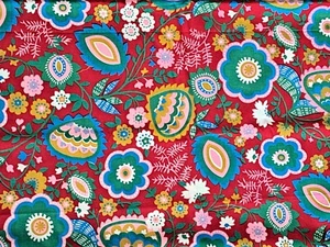 Cotton sewing quilting fabric 1 yd x 42"w bright floral Retro Mod - Bild 1 von 2