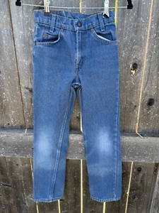 Vintage Levis Jeans Youth 10 Slim straight Orange Tab Denim 80s Actual 23x25 - Picture 1 of 6