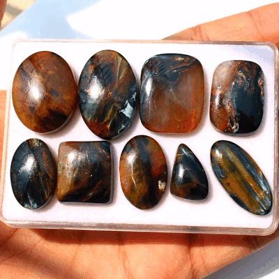 9 Pcs Natural Namibian Pietersite Top Quality 18mm-27mm Cabochon Loose Gemstones - Image 1 of 4