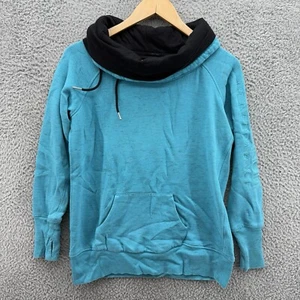 Calvin Klein Sweatshirt Women M Blue Performance Quick Dry Cowl Neck READ - Picture 1 of 11