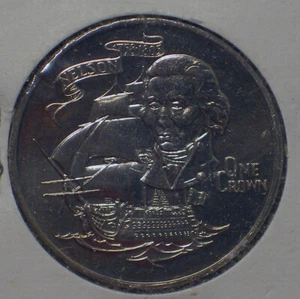 1980 GIBRALTAR 175TH ANNIVESARY DEATH OF NELSON CROWN COIN BRILLIANT UNCIRCULATE - Picture 1 of 2