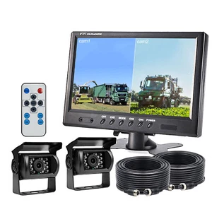 9" Quad Monitor 4PIN CCD Color Backup Camera for Truck Agriculture Machine - Picture 1 of 14