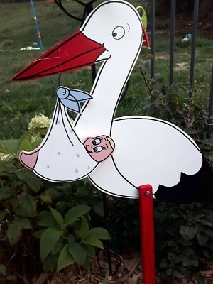 100cm  Herzding Klapperstorch Adebar Windel im Schnabel Storch Farbe wählbar  - Bild 1 von 4