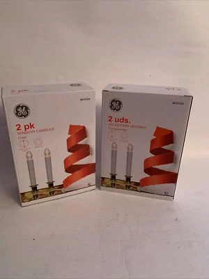 Velas de ventana GE 2 paquetes de 2. "8,5"" de alto blanco y dorado" Foto 1 de 4