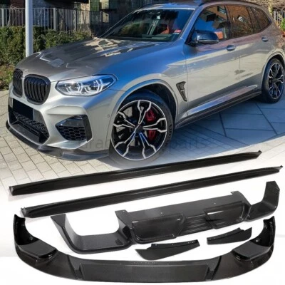 KIT DE CARROCERIA para BMW X3 M F97 difusor traseiro de carbono real lábio frontal lateral - Imagem 1 de 4