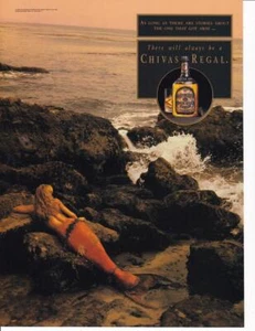 Rare 1993 Chivas Regal Mermaid Color Print-Ad/"The One That Got Away" - Picture 1 of 1