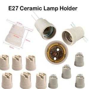 Bulb Holder E27 Ceramic Lamp Holder  Vintage Lamp Holder Base Pendant Socket UK - Picture 1 of 30