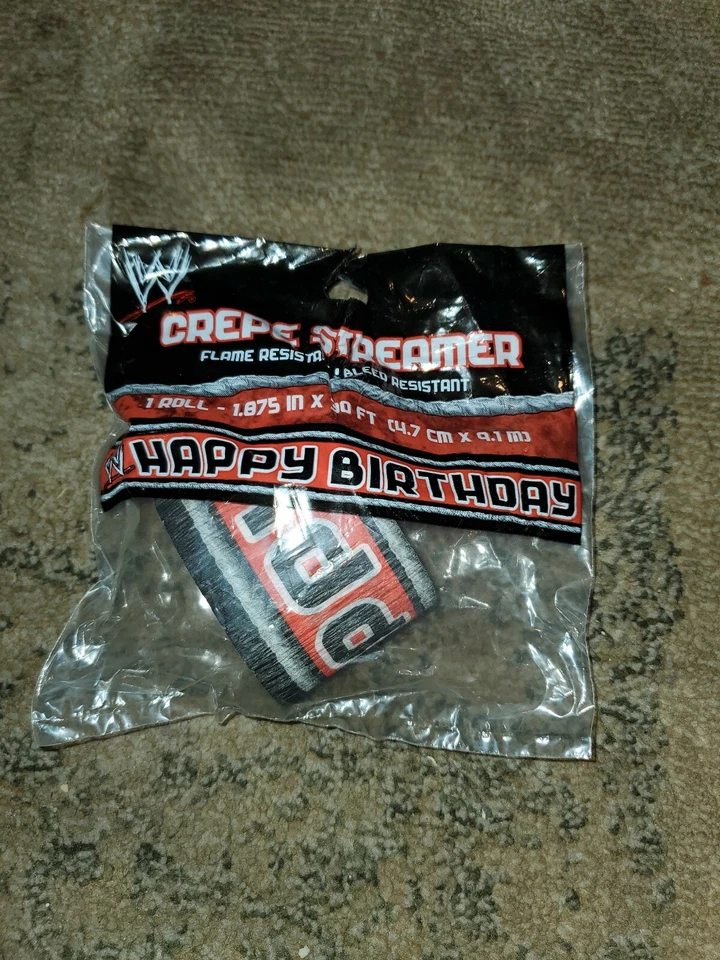 WWE World Wrestling Entertainment Pro Birthday Party Decoration Crepe Streamer  - Image 1 of 2