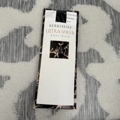 Berkshire Ultra Transparente Medias Hasta la Rodilla Calcetines Fantasía Negro talla 8.5-11 NUEVO Foto 1 de 3