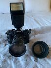 Canon A-1, 35mm Slr With Two Lenses, Speedlight & Power Winder