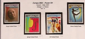 GIBRALTAR Sc 928-31 NH ISSUE OF 2003 - EUROPA - MODERN ART - Sc$6 - (FJ25) - Picture 1 of 1
