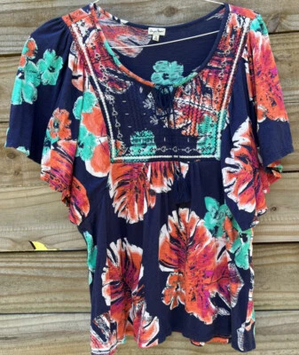 Чип + перец Калифорния женщин средний богемное цветочный вышитый топ - Изображение 1 из 4