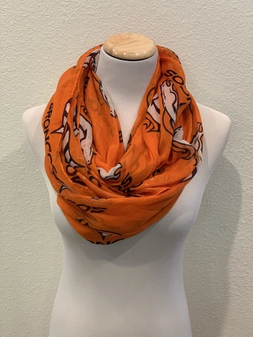 NFL Denver Broncos Football Infinity Scarf Orange Mascot Sports Apparel Logo Cover