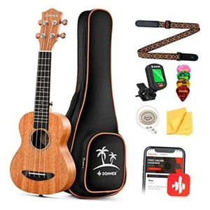  Soprano Ukulele 21 inch Ukelele Beginner Kit Online Lesson 21 Inch Mahogany - Picture 1 of 7