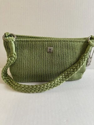 Bolso de mano de moda Lina verde lima tejido correas trenzadas tela ganchillo. E Foto 1 de 4
