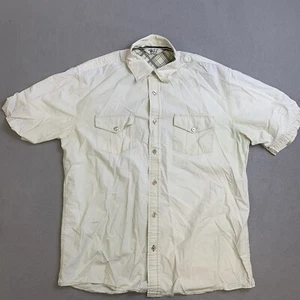 Ashworth Shirt Men’s L Light Yellow Short Sleeve Button Up RN78069 100% Cotton - Picture 1 of 11