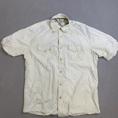 Camisa Ashworth Hombre L Amarillo Claro Manga Corta Abotonada RN78069 100% Algodón Foto 1 de 4