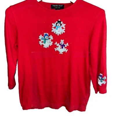 Hampshire Studio Muñeco de Nieve Navidad Top - Pequeño Rojo Navidad Foto 1 de 4